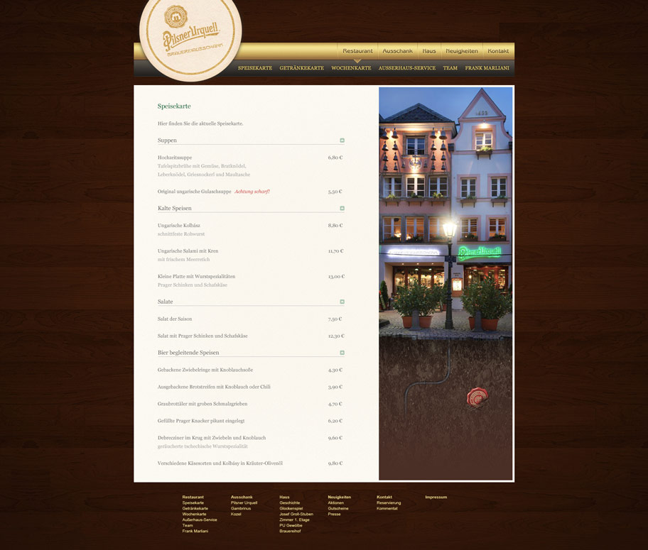 Pilsner Urquell Brauereiausschank.